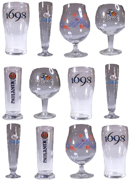 BICCHIERE IN VETRO BIRRA VINTAGE-VARI FORMATI pz. 1